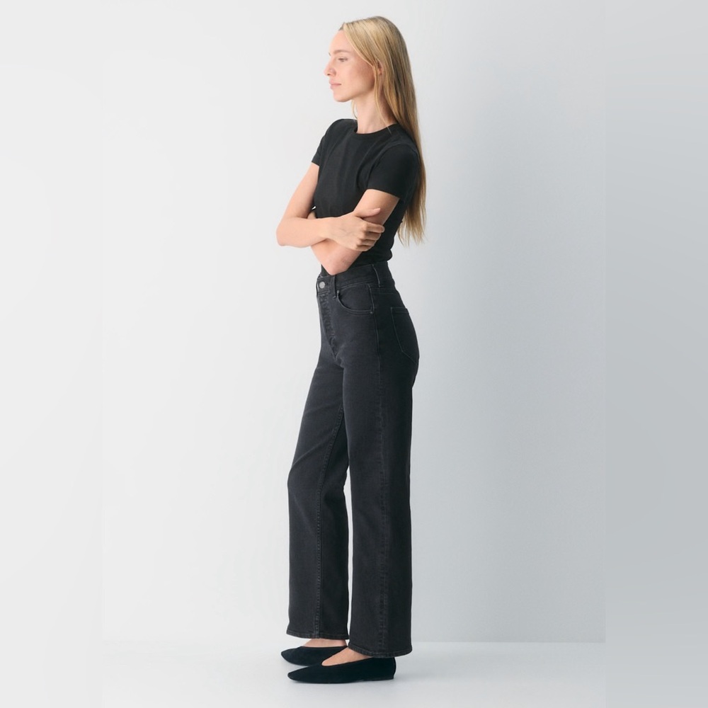 Aritzia Denim Forum The Arlo High Straight Rise jeans in washed black